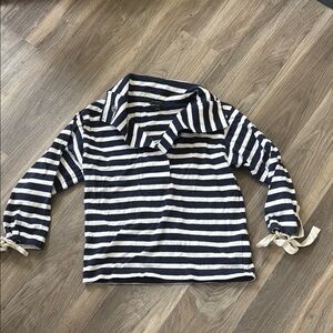 J. Crew Navy and White Striped Top